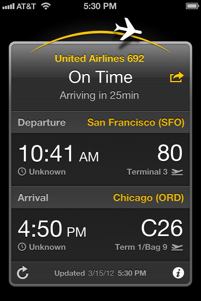 Check your flight's status at-a-glance.