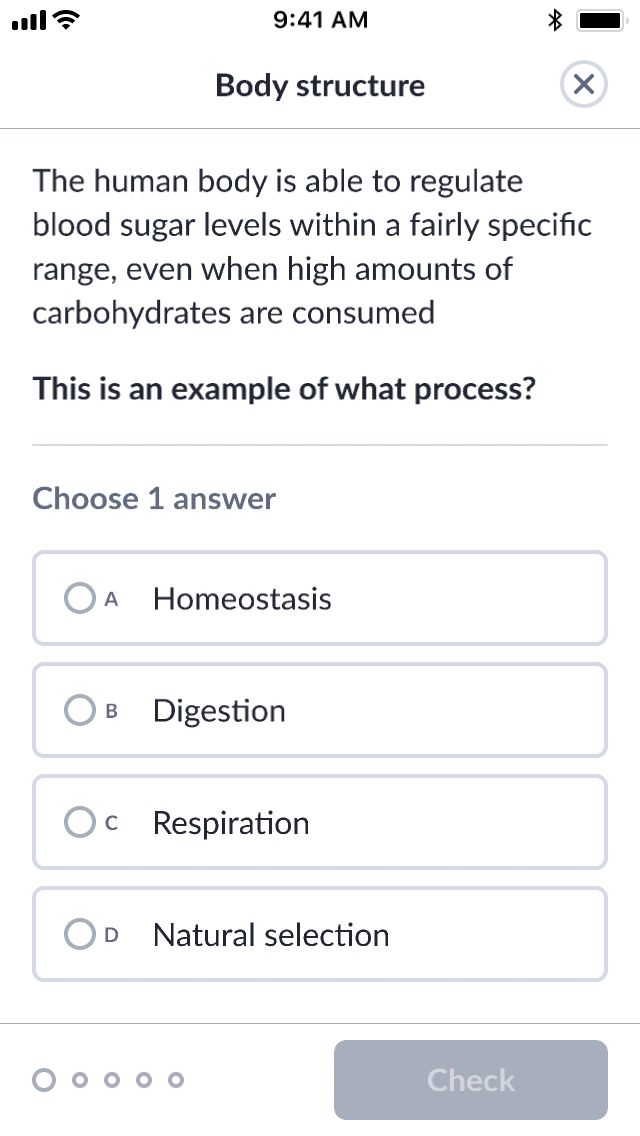 Answer multiple-choice questions and recieve informational feedback.